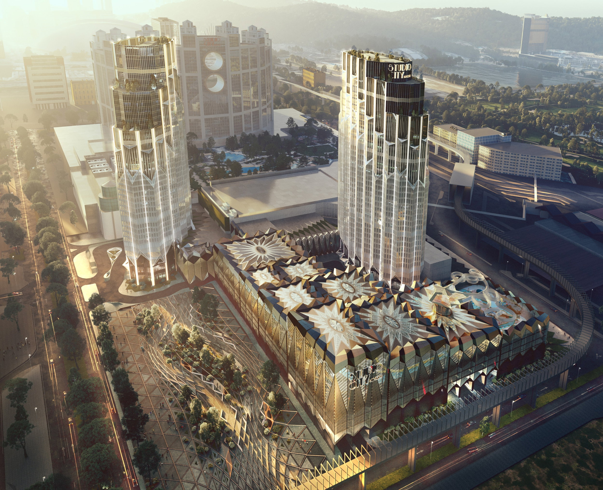 Studio City w Makao od Zaha Hadid Architects już w pełnej wysokości