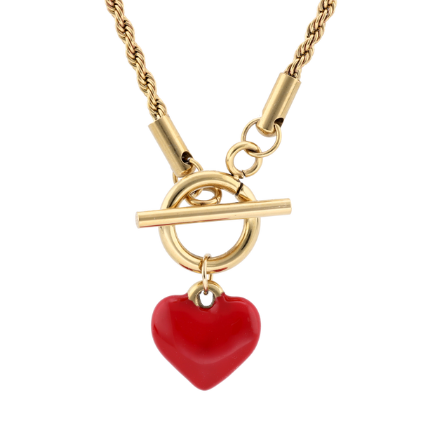 Choker czerwone serce, stal pozłacana, Vezzi, S312274Z03; 99,90 zł