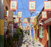 Typical street of the Getsemani neighborhood in Cartagena de Indias