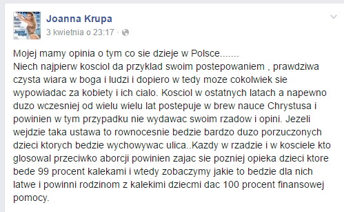 Fot. Facebook/ Joanna Krupa