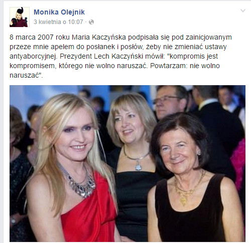 Opinia Moniki Olejnik, fot. Facebook/Monika Olejnik