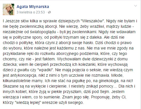 Opinia Pauliny Młynarskiej, fot. Facebook/Paulina Młynarska