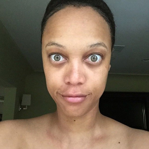 Gwiazdy bez makijażu na Instagramie, Tyra Banks