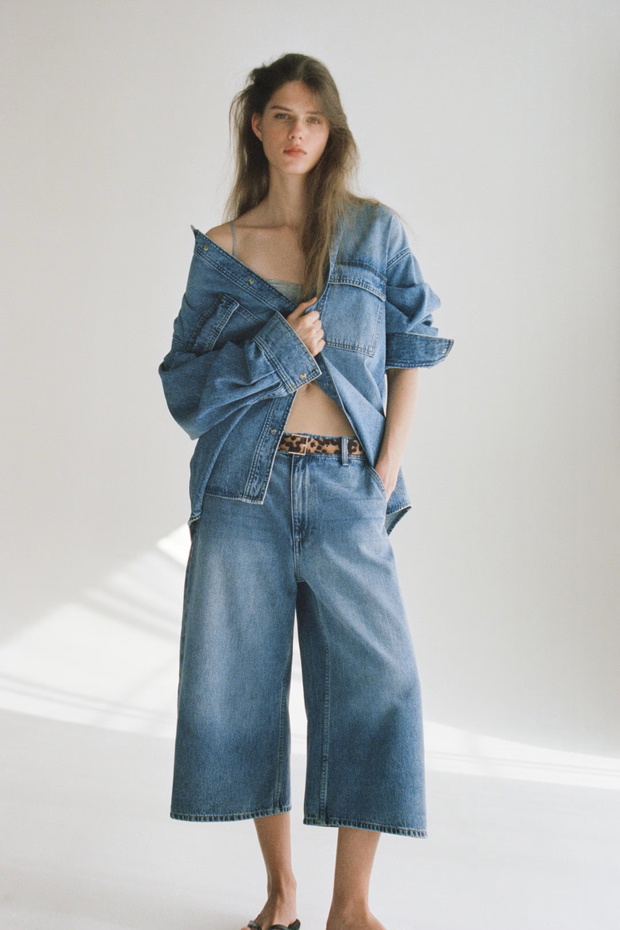 Szerokie jeansy za kolano H&amp;M – jeansowe culotty z wysokim stanem na lato 2026