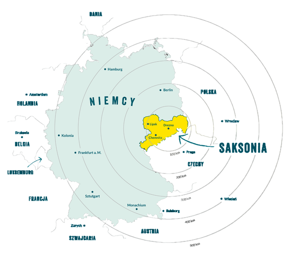 Saksonia - mapa