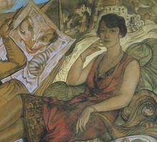 Stanisław Ignacy Witkiewicz (1885–1939) Fałsz kobiety – Autoportret z portretem Maryli Grossmanowej, I 1927 pastel, papier na płótnie, 115,5 × 184 cm Muzeum Narodowe w Warszawie