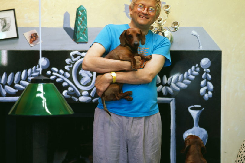 David Hockney z jamniczkiem