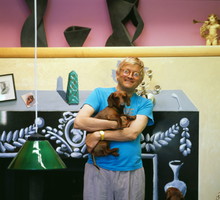 David Hockney z jamniczkiem