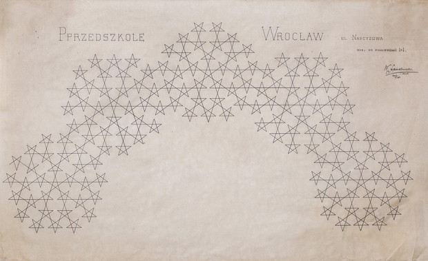 Wacław Szpakowski, projekt polichromii w przedszkolu przy ul. Narcyzowej 5, 1955 r., dzięki uprzejmości Anny Szpakowskiej-Kujawskiej