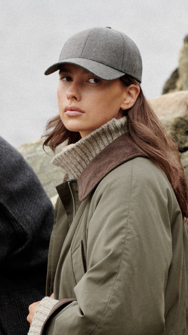 Szara czapka z daszkiem Varsity Merino Wool
