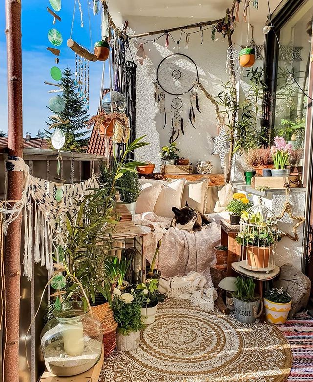 Taras w stylu boho