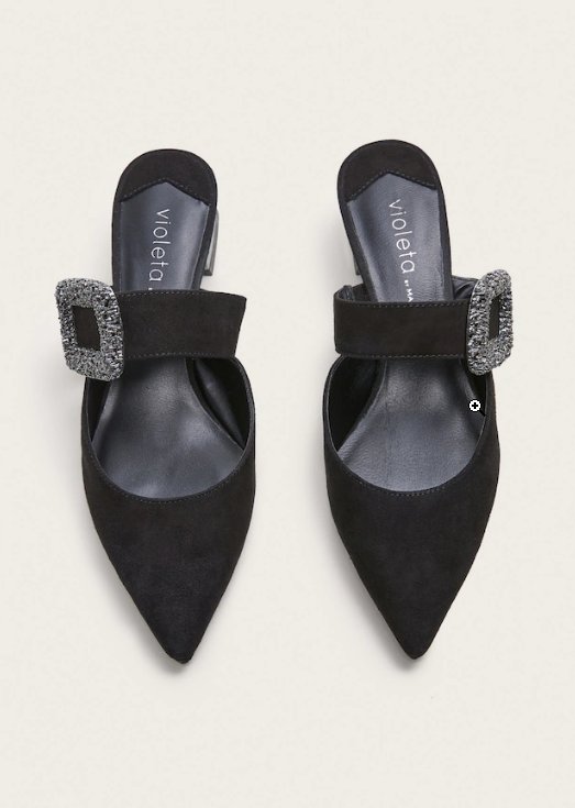 Klapki w stylu Mary Jane z cyrkoniami, Mango 229,90 zł