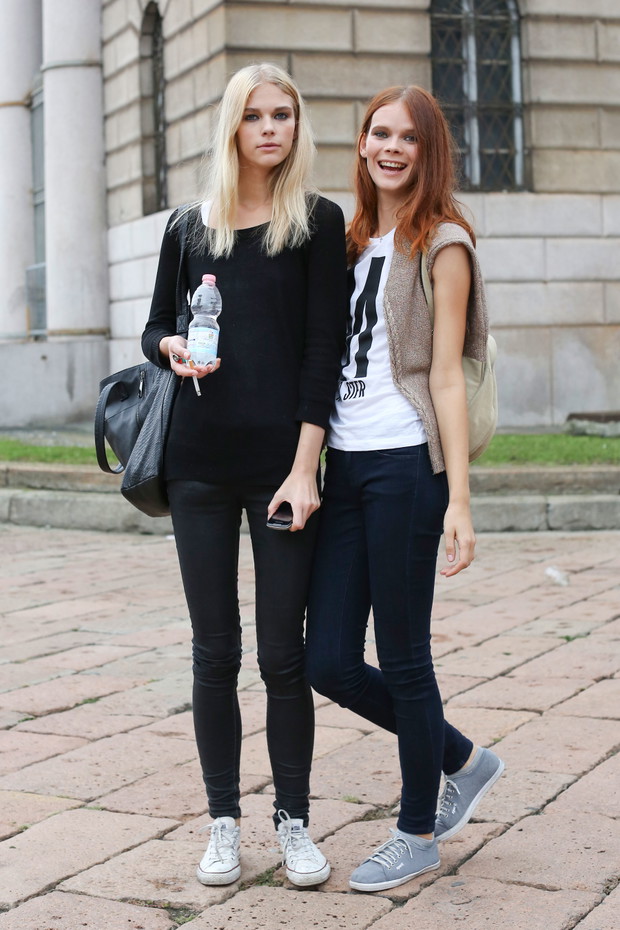 Street fashion: JAC, Kasia Struss i Zuza Bijoch w Mediolanie