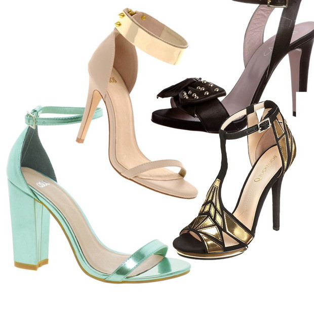 Sandałki wieczorowe, od l.: ASOS 197 zł/ asos.com, ASOS 220 zł/ asos.com, z kokardą, Red Valentino, 1089 zł/zalando.pl, Nine West, ok. 500 zł