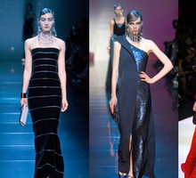 Suknie Armani Privé, od lewej: haute couture jesień-zima 2012/2013, haute couture jesień-zima 2012/2013, haute couture wiosna-lato 2013