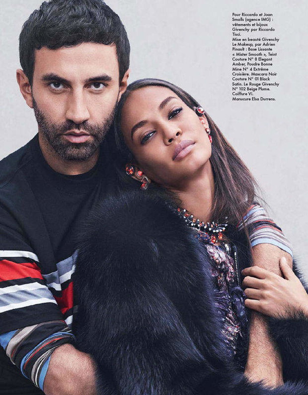 Joan Smalls i Riccardo Tisci w sesji dedykowanej Givenchy dla ELLE France, fot. Maurizio Bavutti