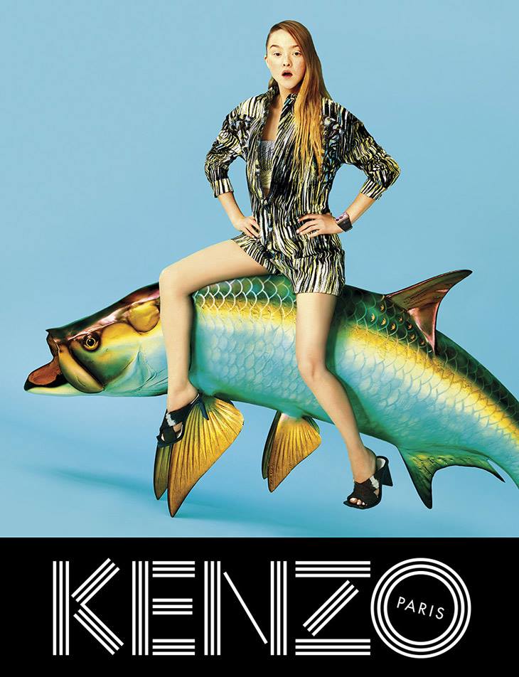 Devon Aoki i Paul Boche w kampanii Kenzo wiosna-lato 2014
