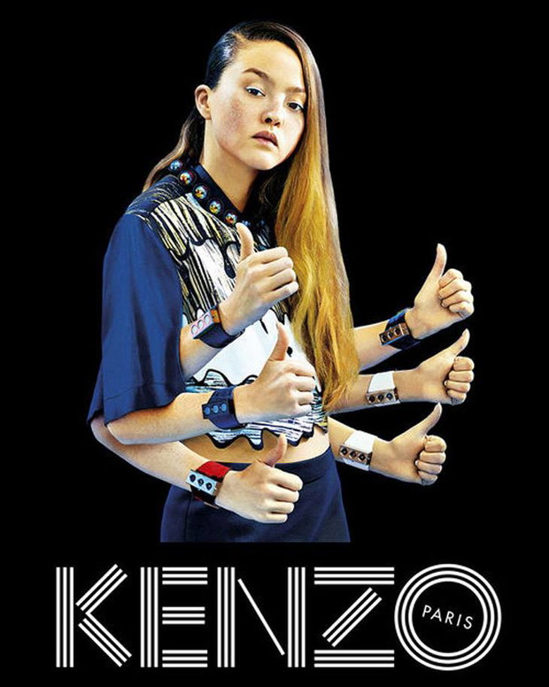 Devon Aoki i Paul Boche w kampanii Kenzo wiosna-lato 2014