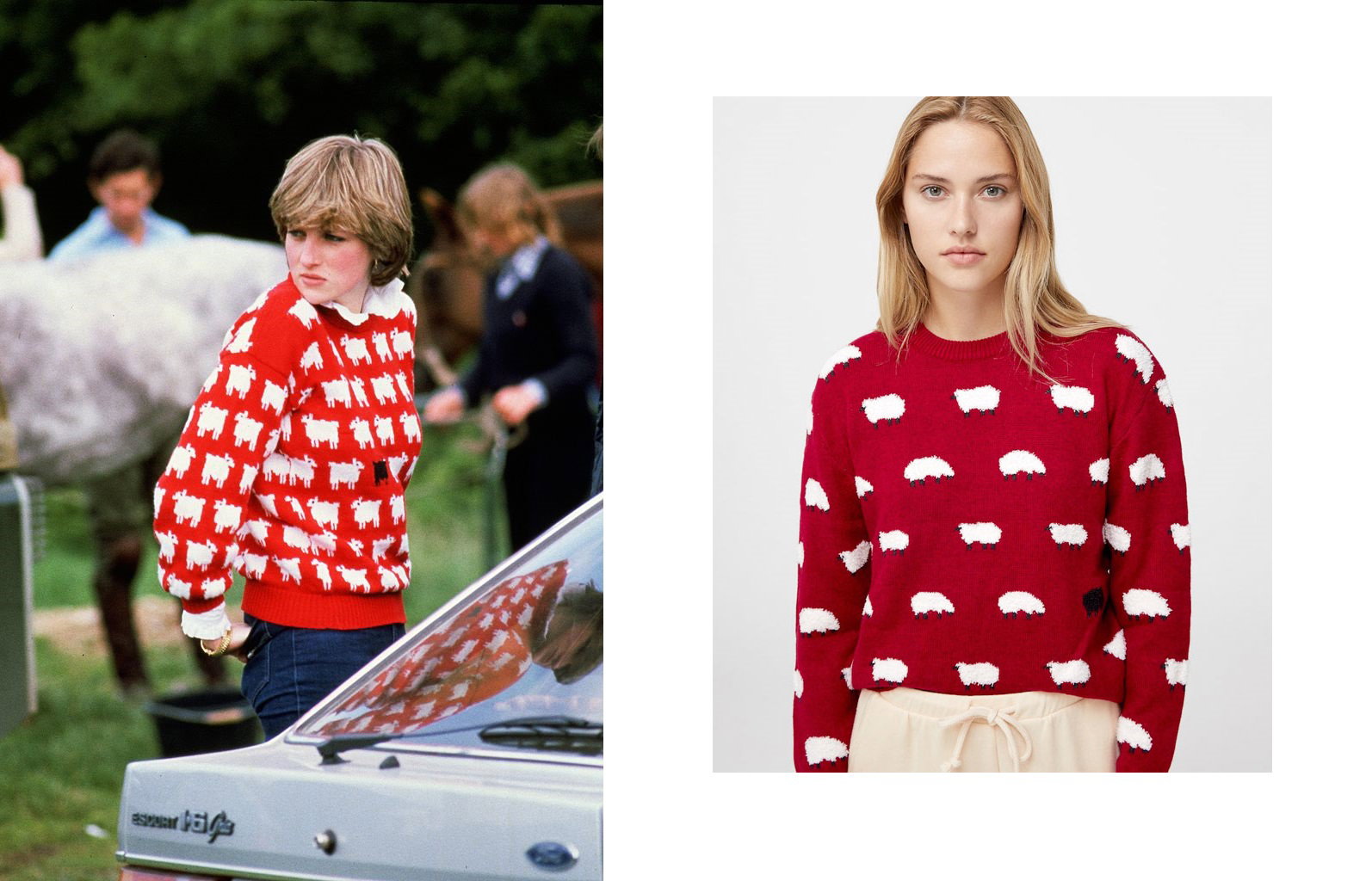 Diana, Princess of Wales wearing Black Sheep Jumper