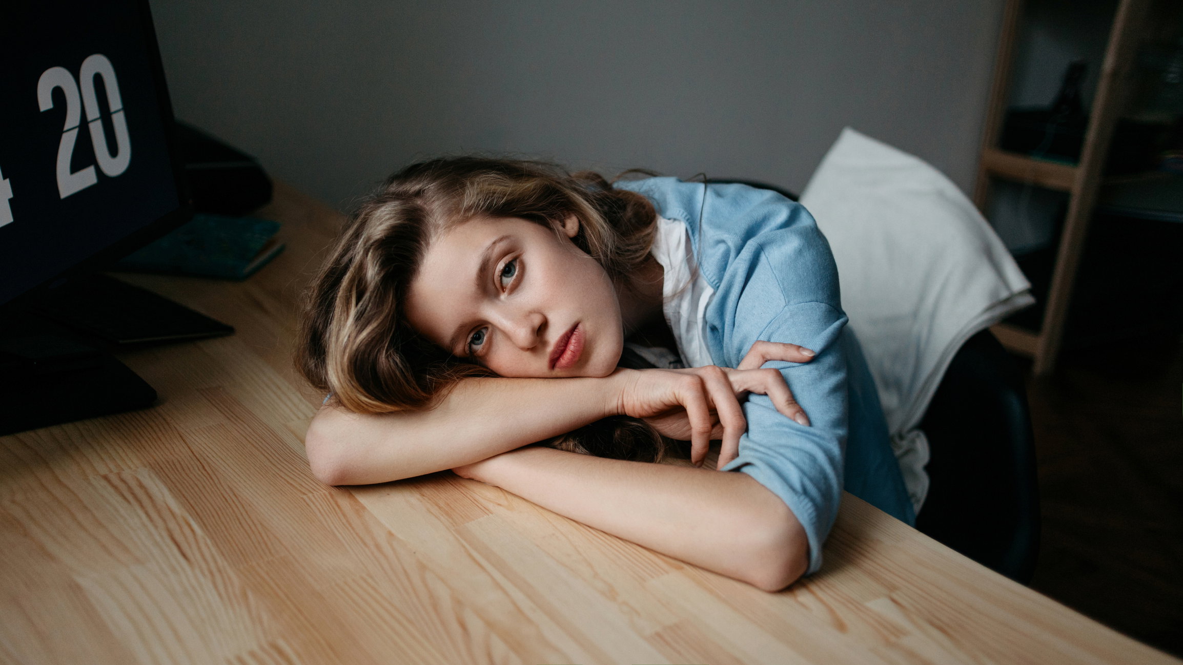 Portrait of woman in apartment