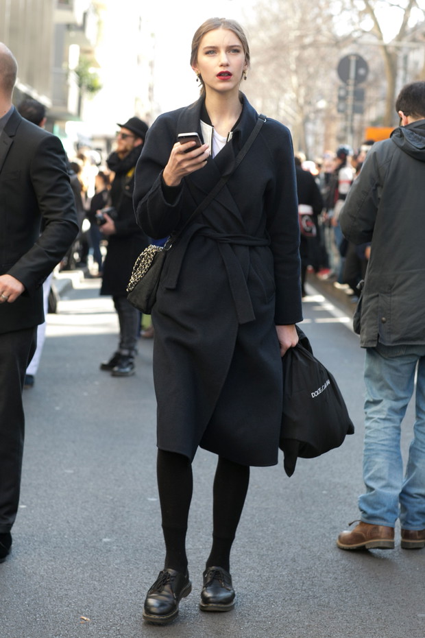 Street fashion: modelki off duty w Mediolanie