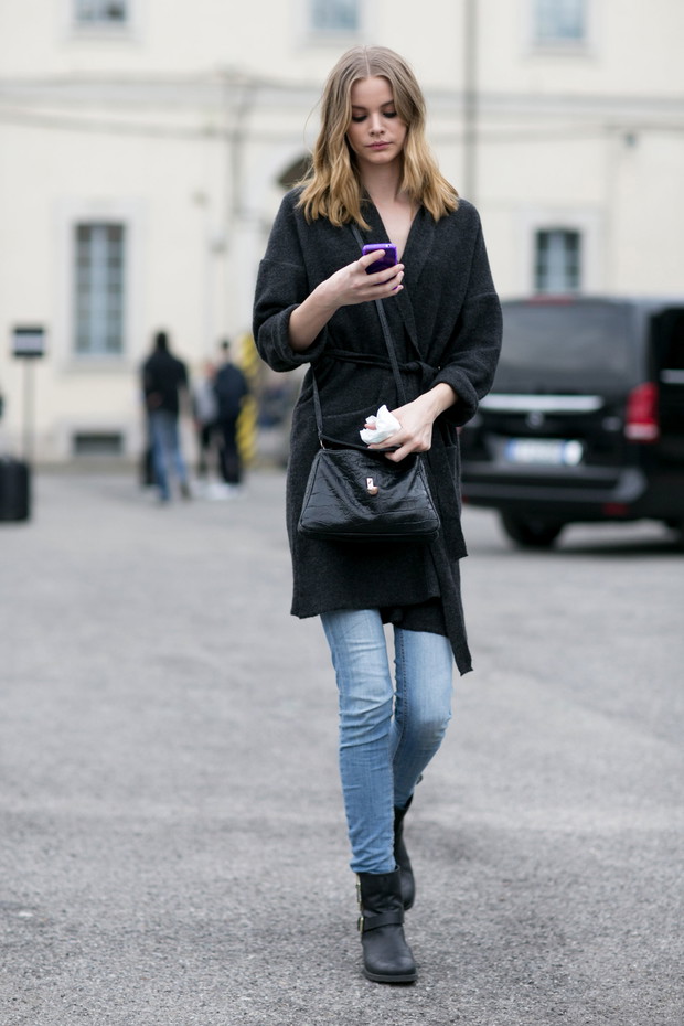 Street fashion: modelki off duty w Mediolanie