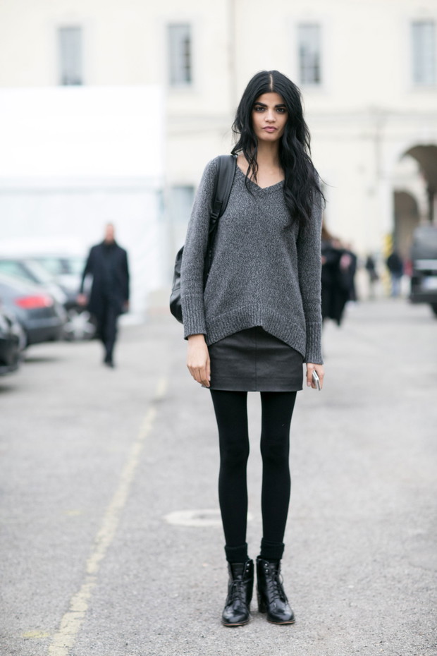 Street fashion: modelki off duty w Mediolanie