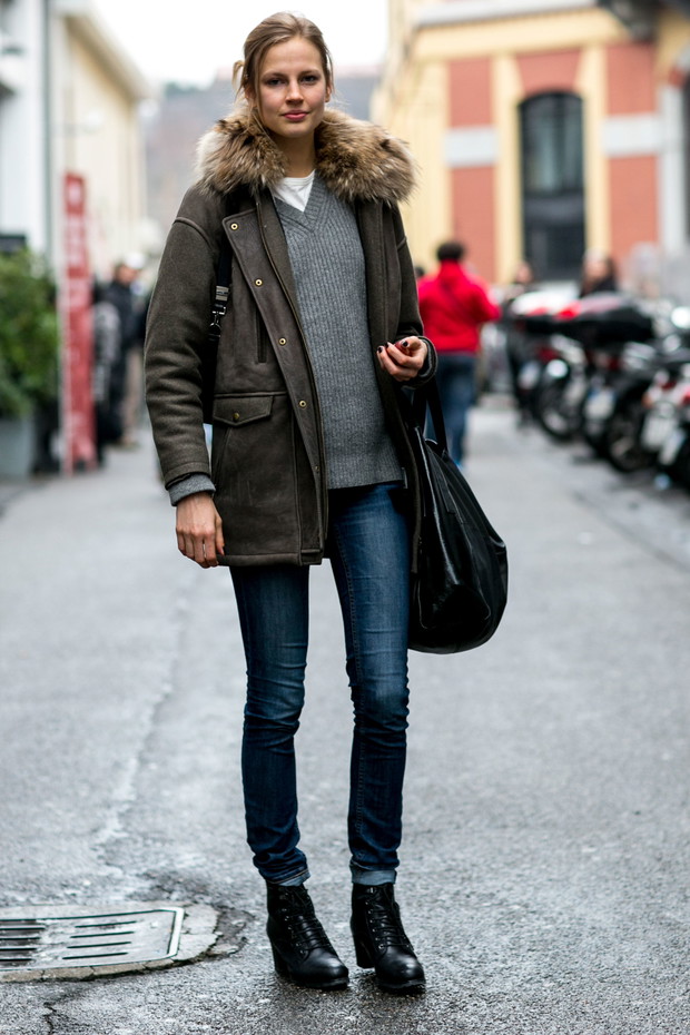 Street fashion: modelki off duty w Mediolanie