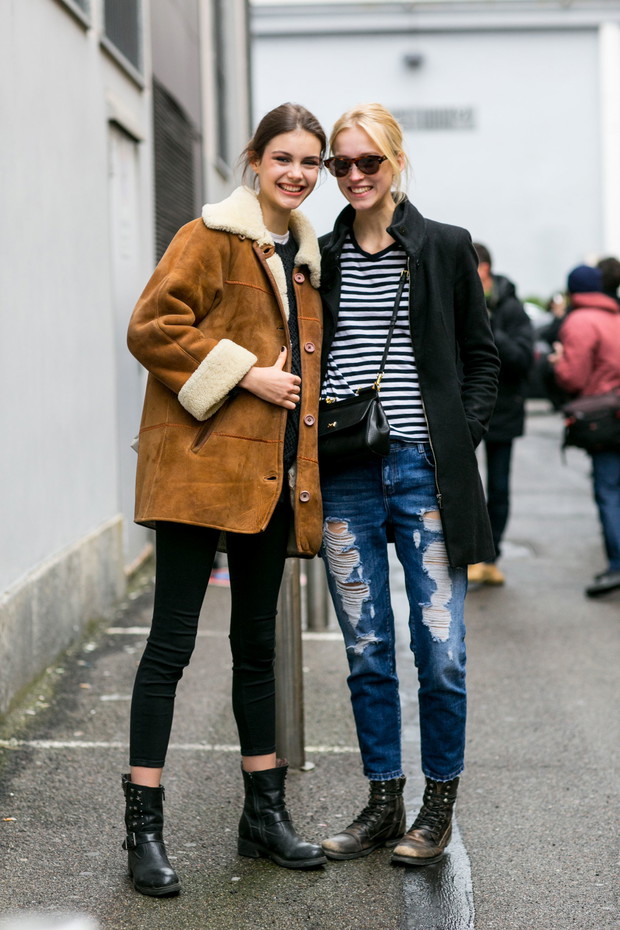 Street fashion: modelki off duty w Mediolanie