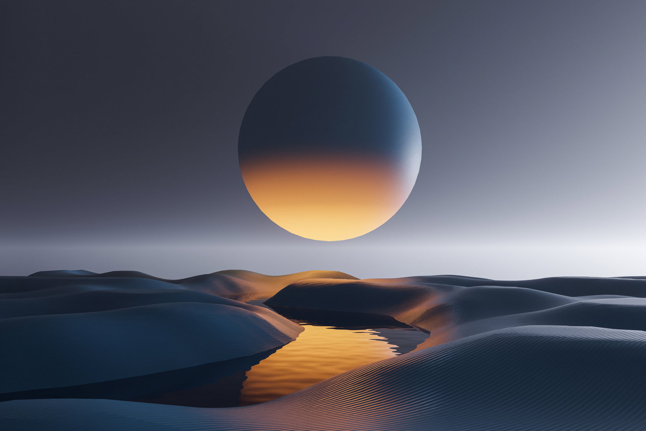 Abstract landscape scene for product display. 3d rendering.