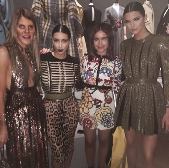 Anna dello Russo, Kim Kardashian, Mira Duma i Kendall Jenner fot. instagram.com/kendalljenner