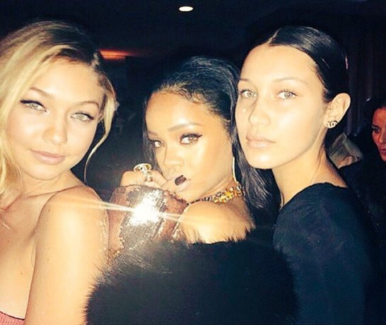 Gigi Hadid z Rihanną i siostrą Bellą fot. instagram.com/gigihadid