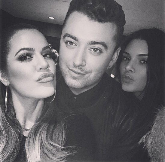 Kendall Jenner z siostrą Khloe i Samem Smithem fot. instagram.com/kendalljenner