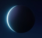 Black moon night and full lunar glowing light on universe background with midnight moonlight. 3D rendering.