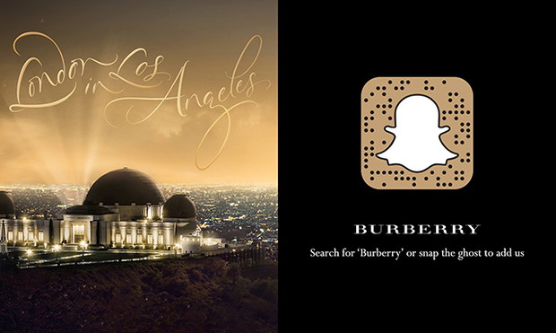 Spersonalizowany duszek Snapchata @Burberry