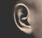 Illustration of serpent whispering in your ear, sin temptation surreal abstract concept