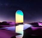 Opened portal in the night sky.