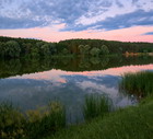 sunset over the Strizhen river in Chernihiv, Ukraine
