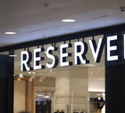 Logo of Reserved is seen at Galeria Shopping and