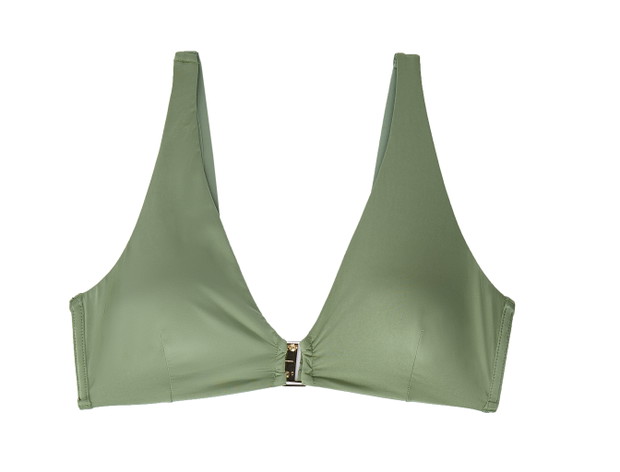 Błyszczący biustonosz od bikini typu halter z wyjmowanym usztywnieniem z pianki OYSHO