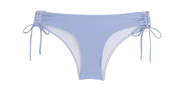 Niebieskie klasyczne figi od bikini z gofrowanej tkaniny OYSHO
