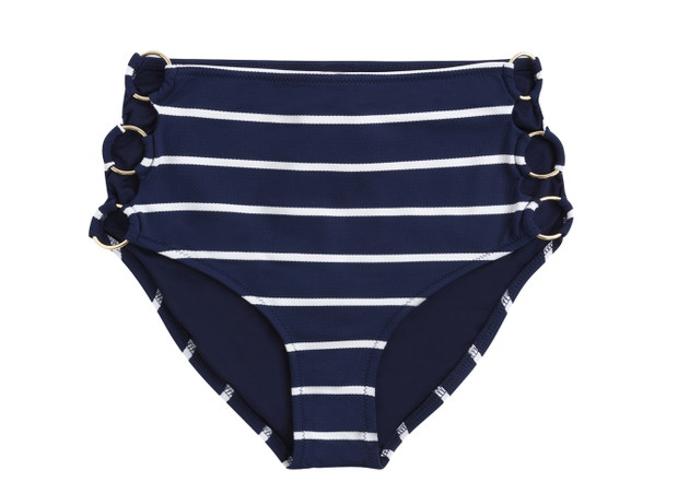 Wysokie figi od bikini w marynarskie paski OYSHO