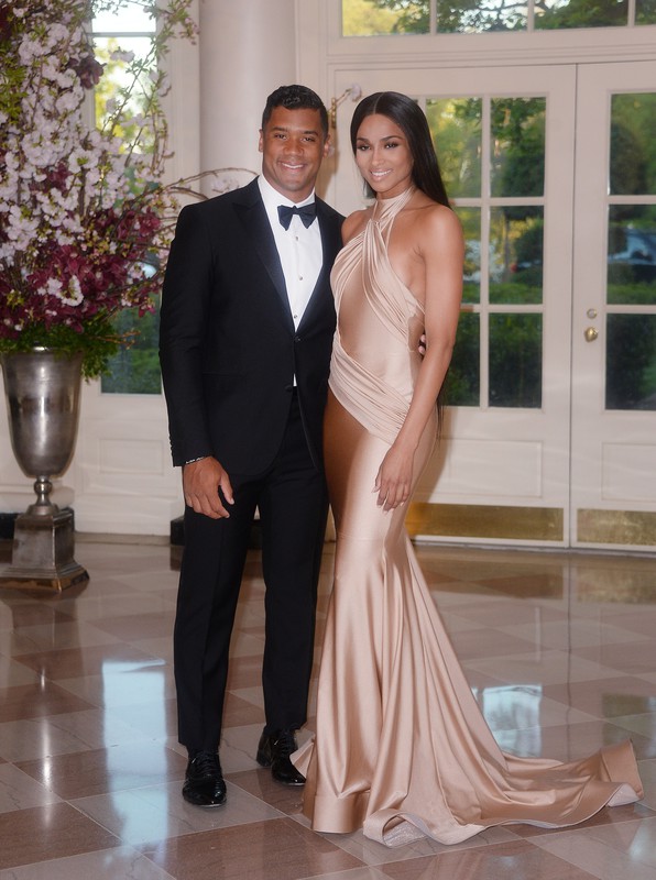 Ciara i Russell Wilson na oficjalnym obiedzie zorganizowanym przez prezydenta Obamę 28.04.2014, fot. East News