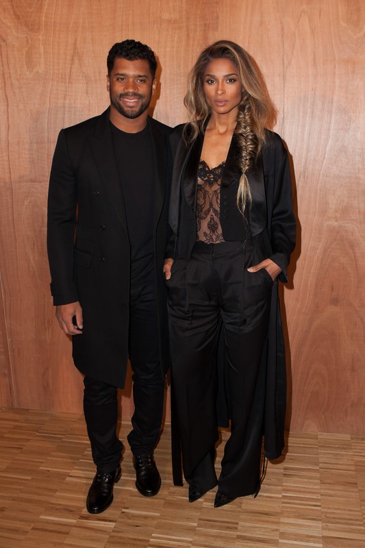 Ciara i Russell Wilson na pokazie Givenchy jesień-zima 2016/2017, 06.03.2016, fot. East News