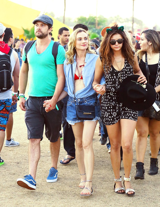 Diane Kruger i Joshua Jackson na festiwalu Coachella 2015, fot. East News
