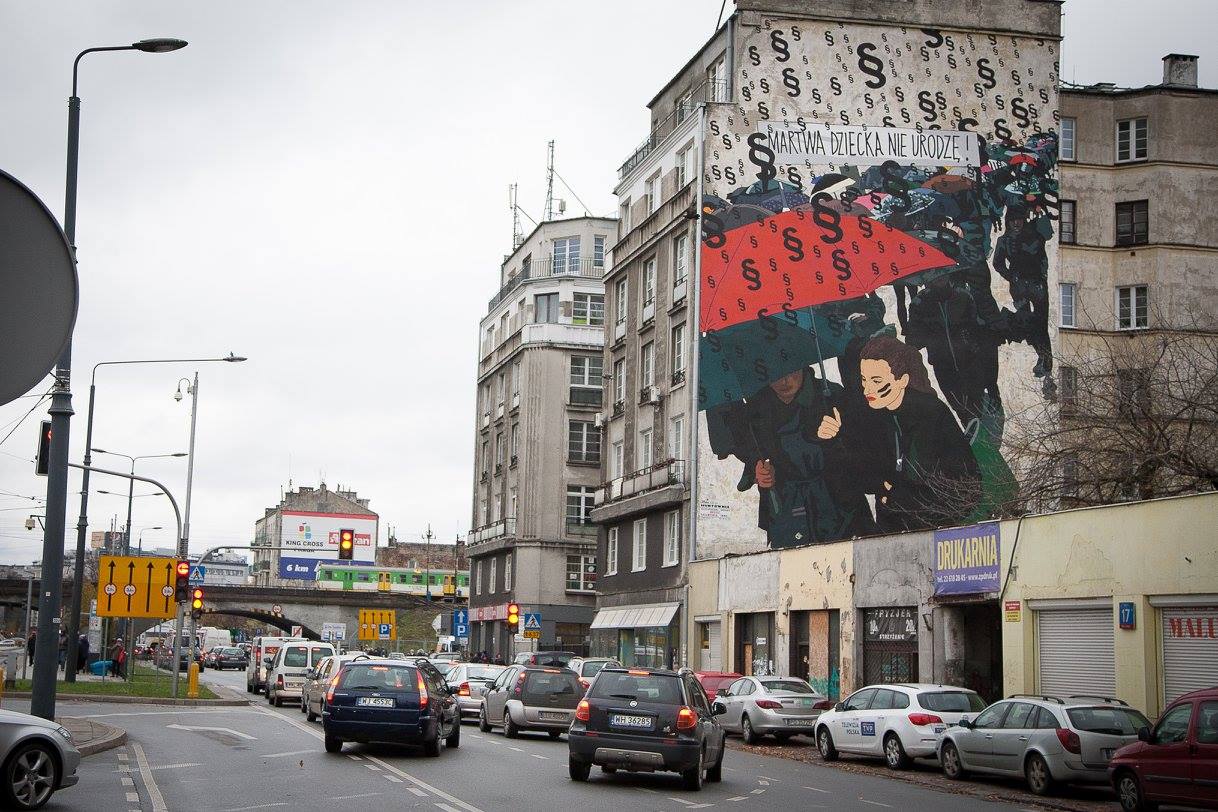 Mural Marty Frej ilustrujący Czarny Protest