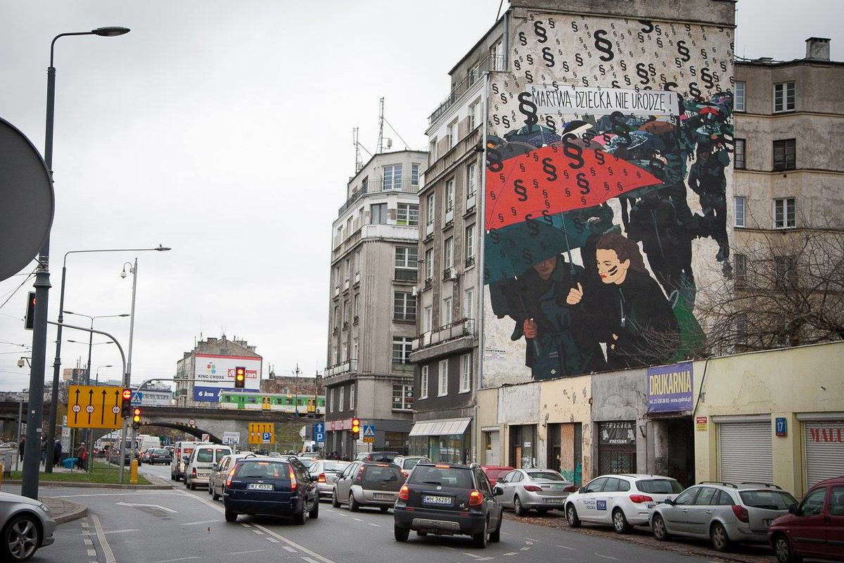 Mural Marty Frej ilustrujący Czarny Protest