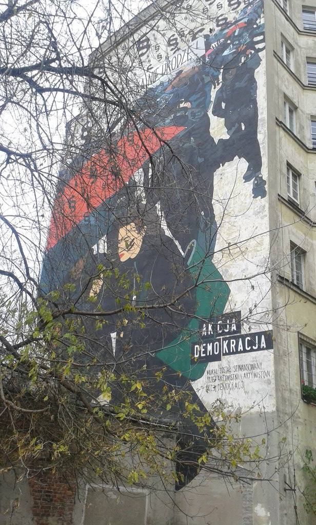 Mural Marty Frej ilustrujący Czarny Protest