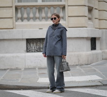 Dzianinowy half-zip – nowy zimowy klasyk do wide-leg pants