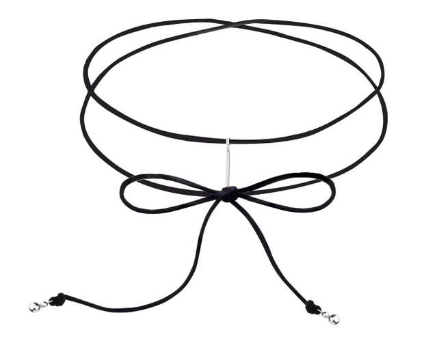 Choker z aksamitu z elementami stali szlachetnej